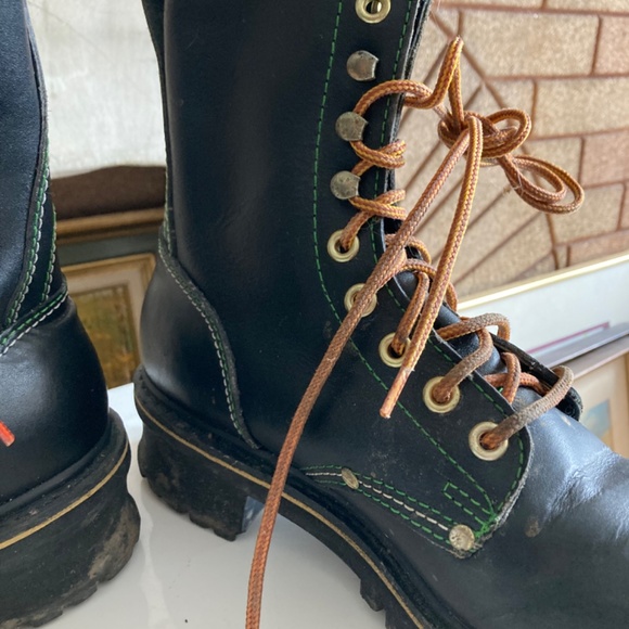 Vintage Honcho Black Leather Logger Boots Made in R.O.C. Mens 9.5 main image 11
